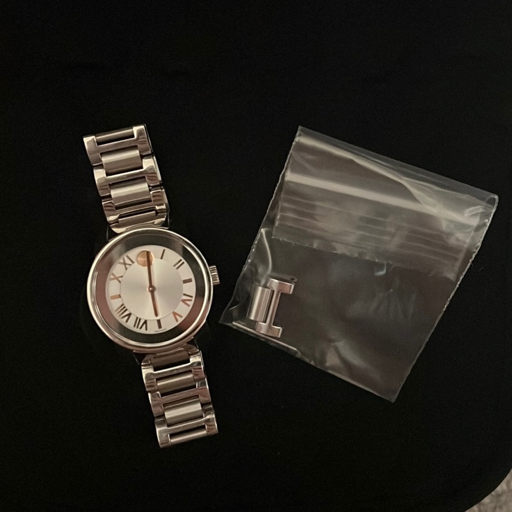 Movado Bold Watch with Rose Gold Roman Numerals